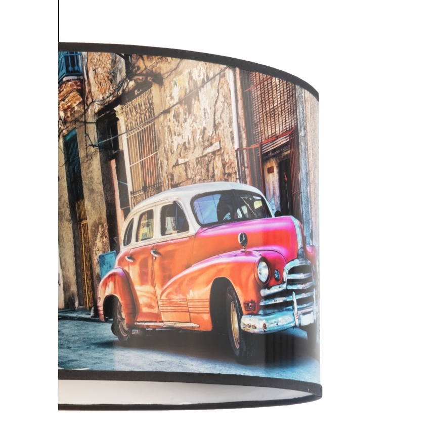 Duolla - Пендел CUBA ЧЕРВЕН 1xE27/15W/230V Ø 35 см