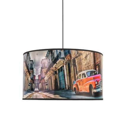 Duolla - Пендел CUBA ЧЕРВЕН 1xE27/15W/230V Ø 35 см