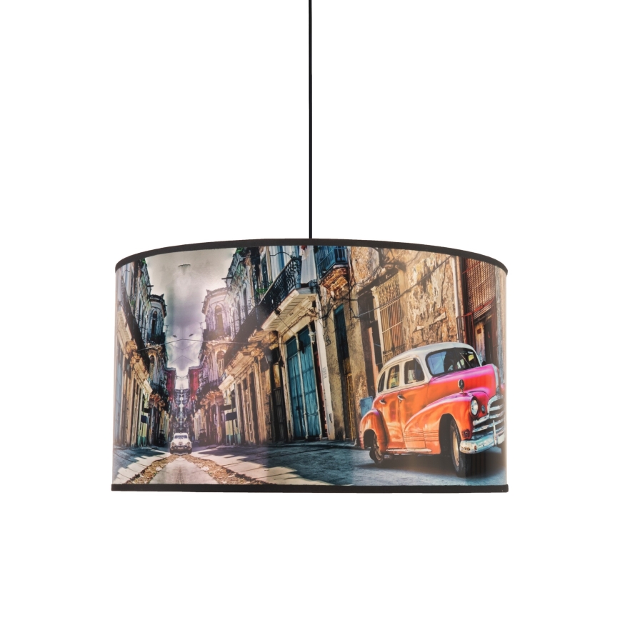 Duolla - Пендел CUBA ЧЕРВЕН 1xE27/15W/230V Ø 35 см