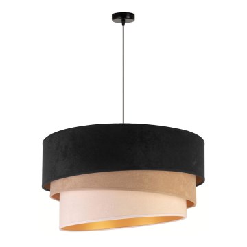 Duolla - Пендел DEVON 1xE27/40W/230V Ø 45 см черен/бежов