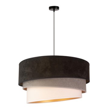 Duolla - Пендел DEVON 1xE27/40W/230V Ø 45 см черен/сив/бежов