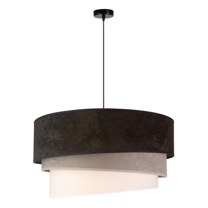 Duolla - Пендел DEVON 1xE27/40W/230V Ø 45 см черен/сив/бежов