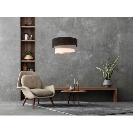 Duolla - Пендел DEVON 1xE27/40W/230V Ø 45 см черен/сив/бежов
