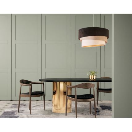 Duolla - Пендел DEVON 1xE27/40W/230V Ø 45 см черен/бежов