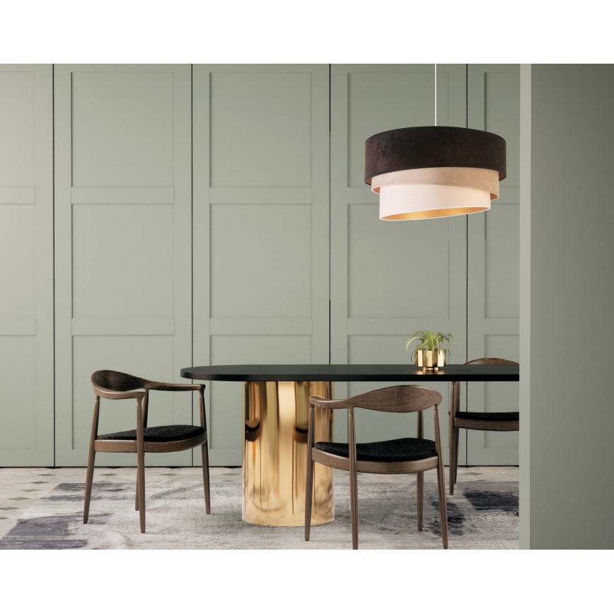 Duolla - Пендел DEVON 1xE27/40W/230V Ø 45 см черен/бежов