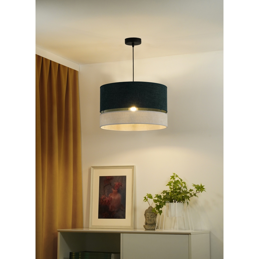 Duolla - Пендел DOUBLE 1xE27/15W/230V Ø 40 см зелен/сив