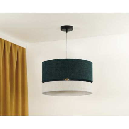 Duolla - Пендел DOUBLE 1xE27/15W/230V Ø 40 см зелен/сив