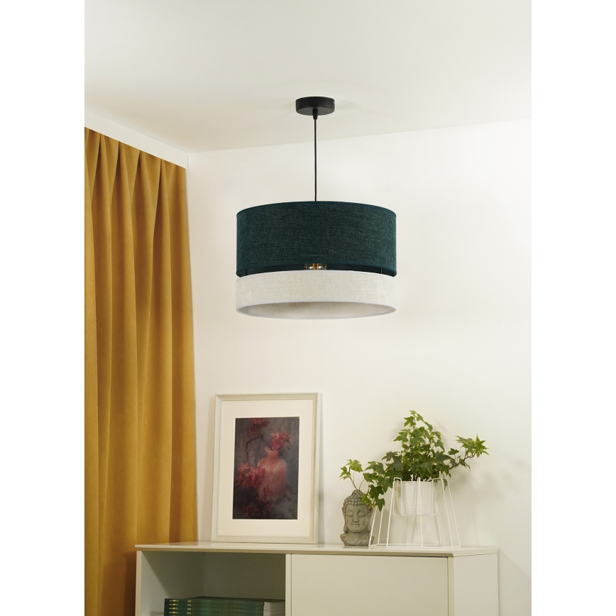 Duolla - Пендел DOUBLE 1xE27/15W/230V Ø 40 см зелен/сив