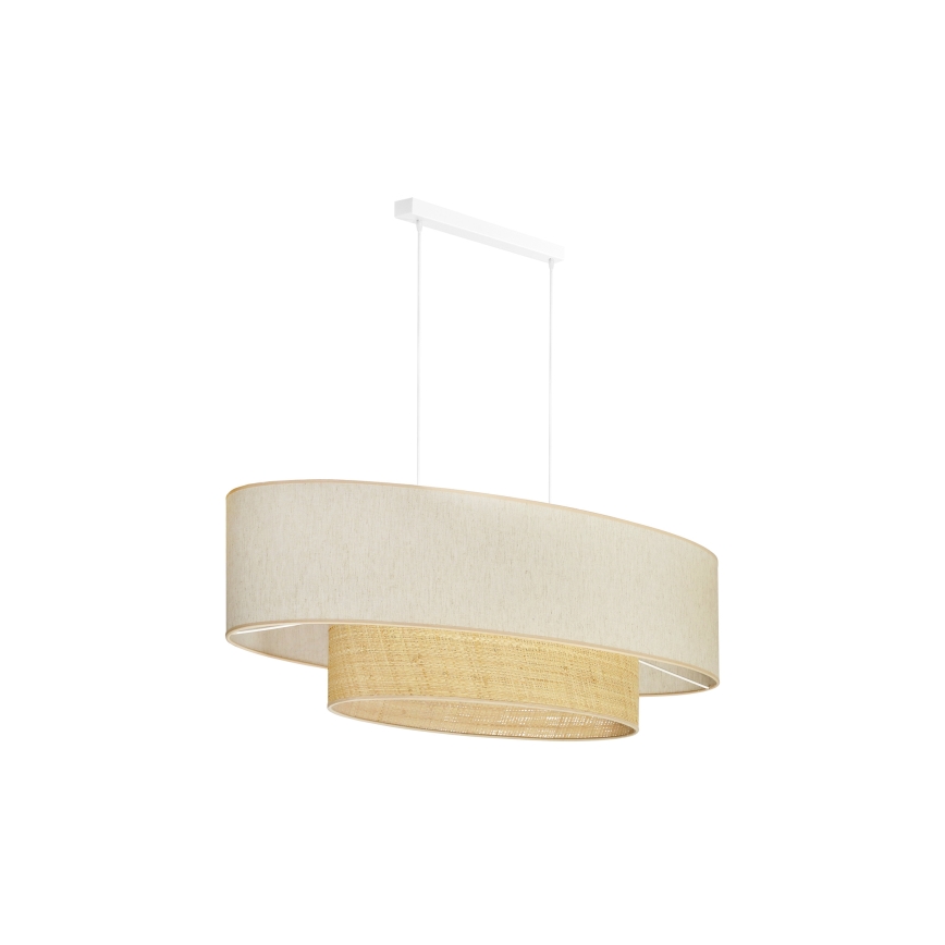 Duolla - Пендел DOUBLE OVAL NATURE 2xE27/15W/230V кремав/бежов