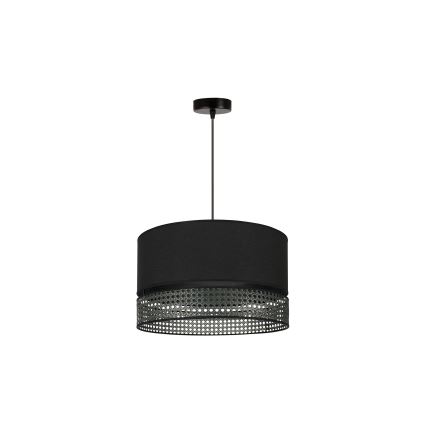 Duolla - Пендел DOUBLE RATTAN 1xE27/15W/230V Ø 40 см черен