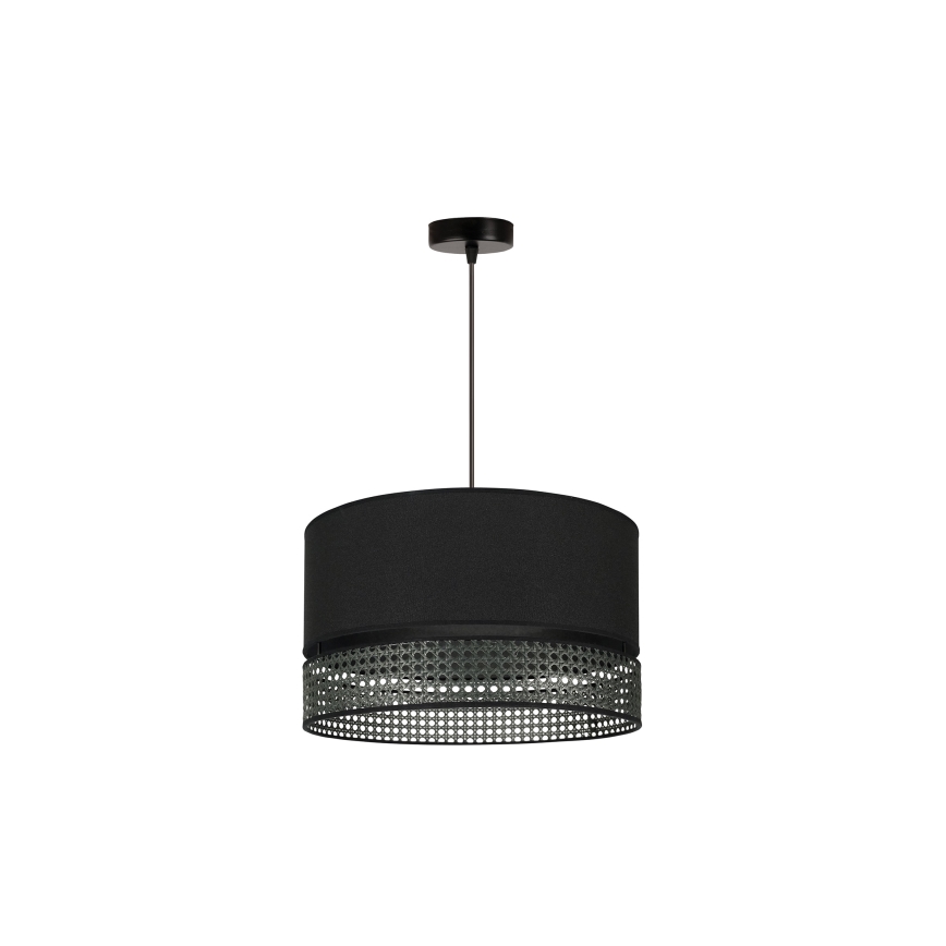 Duolla - Пендел DOUBLE RATTAN 1xE27/15W/230V Ø 40 см черен