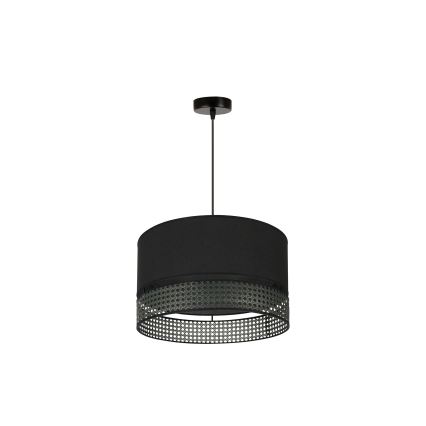 Duolla - Пендел DOUBLE RATTAN 1xE27/15W/230V Ø 40 см черен