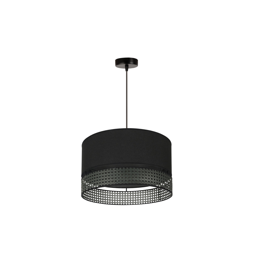 Duolla - Пендел DOUBLE RATTAN 1xE27/15W/230V Ø 40 см черен
