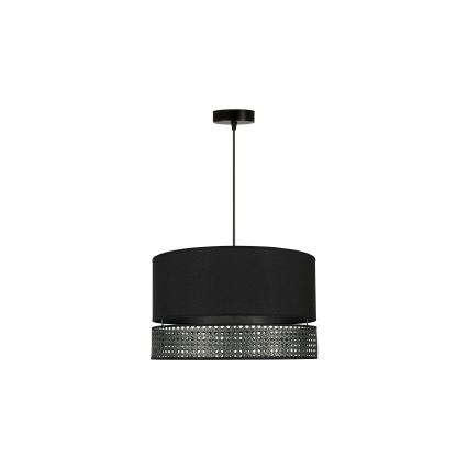 Duolla - Пендел DOUBLE RATTAN 1xE27/15W/230V Ø 40 см черен
