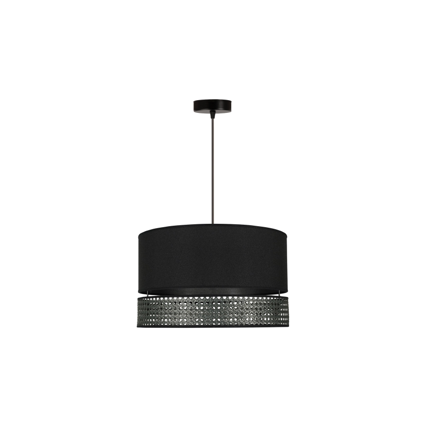 Duolla - Пендел DOUBLE RATTAN 1xE27/15W/230V Ø 40 см черен
