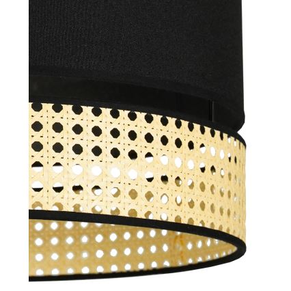 Duolla - Пендел DOUBLE RATTAN 1xE27/15W/230V Ø 40 см черен/бежов