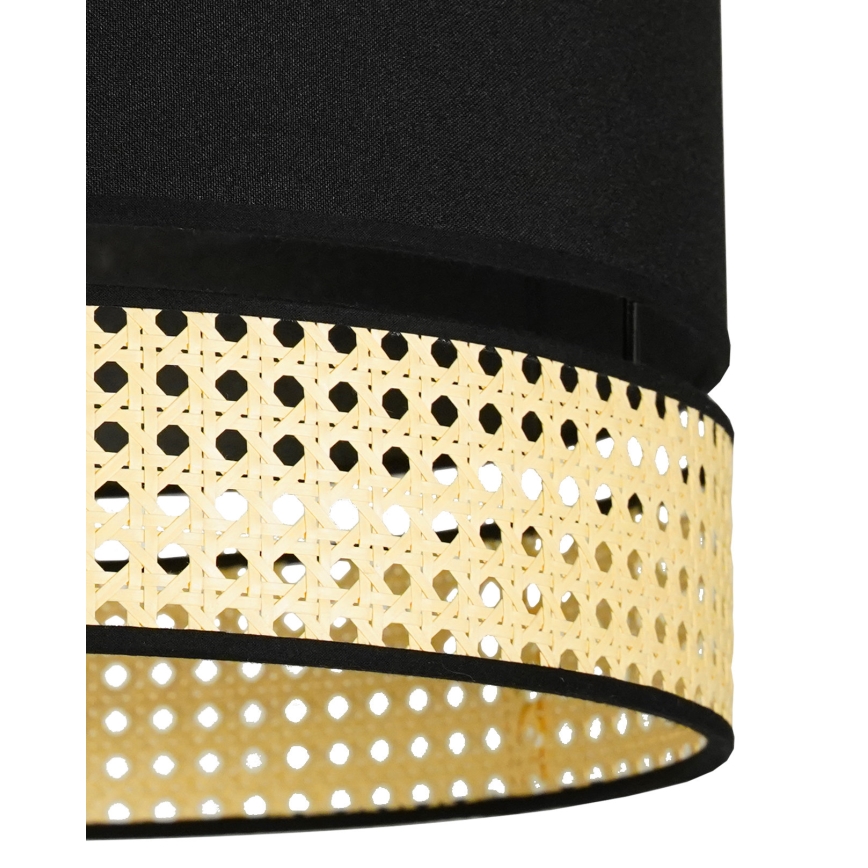 Duolla - Пендел DOUBLE RATTAN 1xE27/15W/230V Ø 40 см черен/бежов