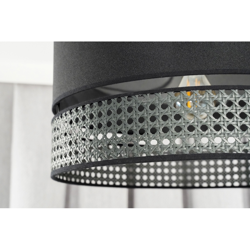 Duolla - Пендел DOUBLE RATTAN 1xE27/15W/230V Ø 40 см черен