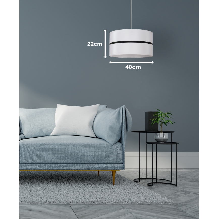 Duolla - Пендел DUO 1xE27/15W/230V Ø 40 см бял/черен