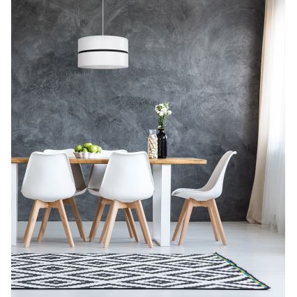 Duolla - Пендел DUO 1xE27/15W/230V Ø 40 см бял/черен