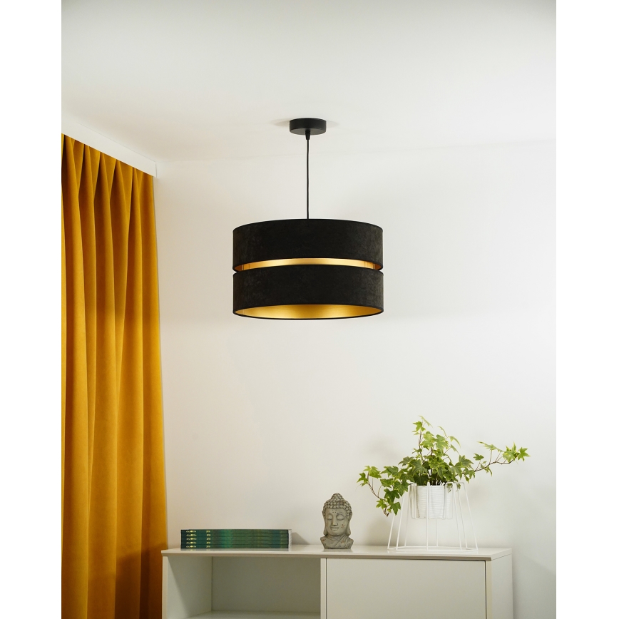 Duolla - Пендел DUO 1xE27/15W/230V Ø 40 см черен/златист