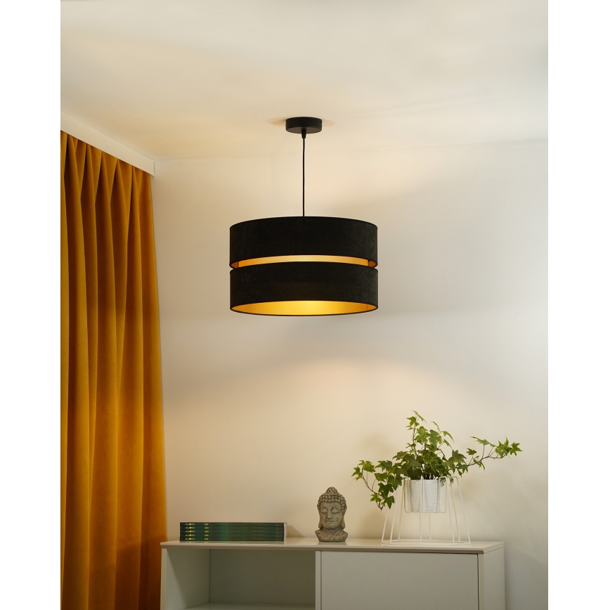 Duolla - Пендел DUO 1xE27/15W/230V Ø 40 см черен/златист