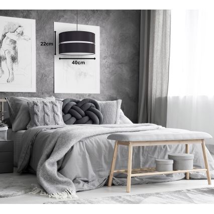 Duolla - Пендел DUO 1xE27/15W/230V Ø 40 см черен/бял