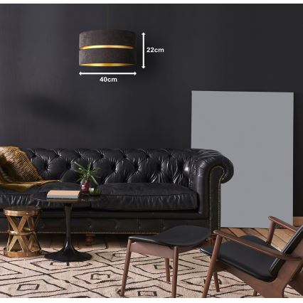 Duolla - Пендел DUO 1xE27/15W/230V Ø 40 см черен/златист