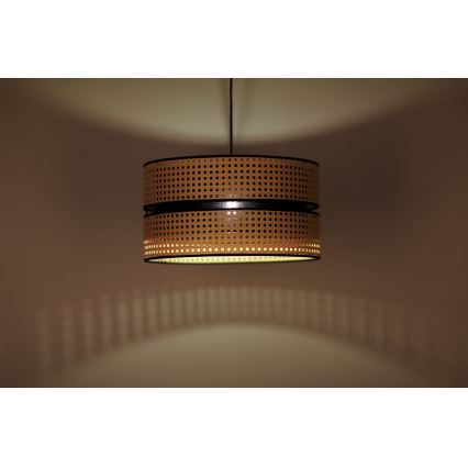Duolla - Пендел DUO 1xE27/15W/230V Ø 40 см ратан/черен