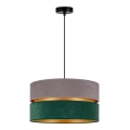 Duolla - Пендел DUO 1xE27/15W/230V Ø 40 см сив/зелен/златист