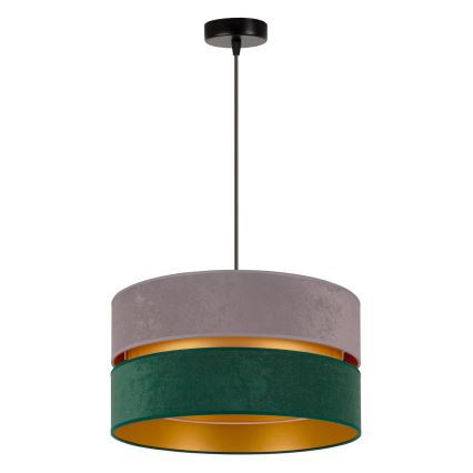 Duolla - Пендел DUO 1xE27/15W/230V Ø 40 см сив/зелен/златист