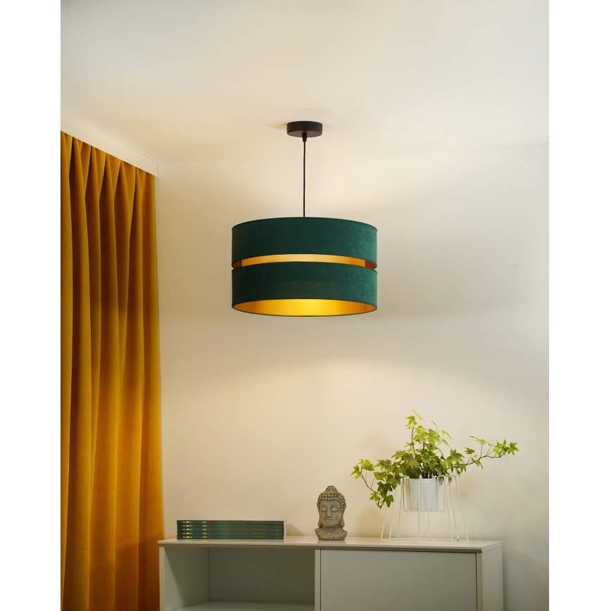 Duolla - Пендел DUO 1xE27/15W/230V Ø 40 см зелен/златист