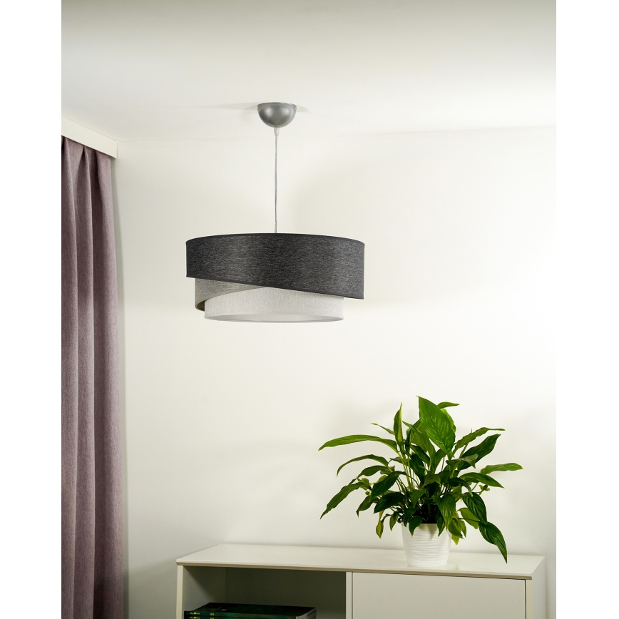 Duolla - Пендел KOBO 1xE27/15W/230V Ø 45 см антрацит/сив/бял