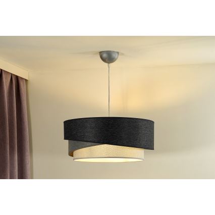 Duolla - Пендел KOBO 1xE27/15W/230V Ø 45 см антрацит/сив/бял
