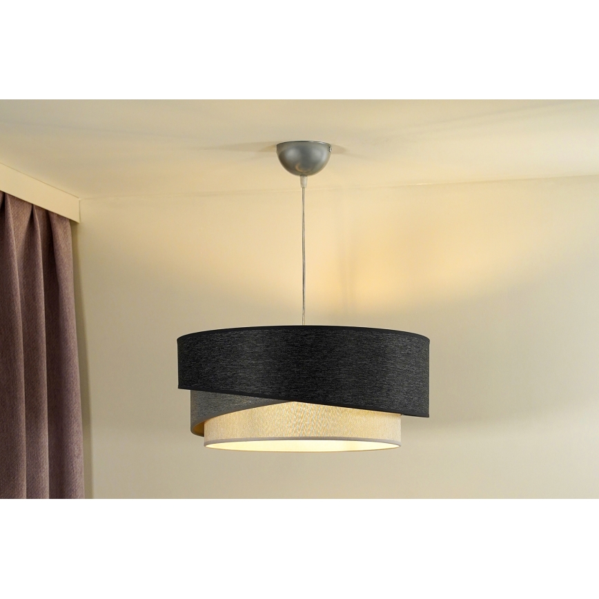 Duolla - Пендел KOBO 1xE27/15W/230V Ø 45 см антрацит/сив/бял