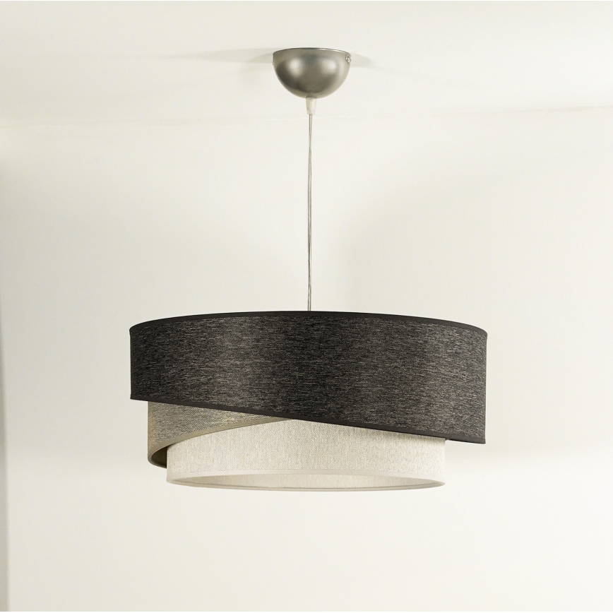 Duolla - Пендел KOBO 1xE27/15W/230V Ø 45 см антрацит/сив/бял