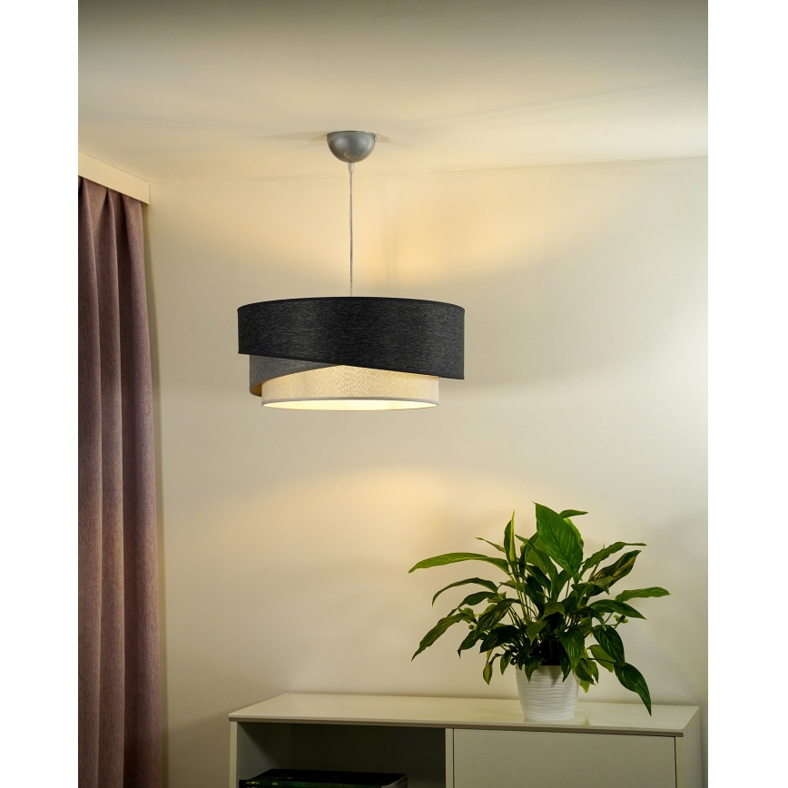 Duolla - Пендел KOBO 1xE27/15W/230V Ø 45 см антрацит/сив/бял