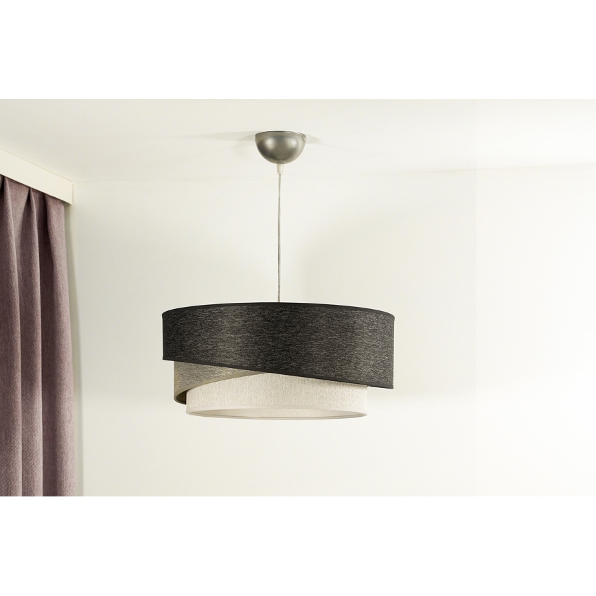 Duolla - Пендел KOBO 1xE27/15W/230V Ø 45 см антрацит/сив/бял
