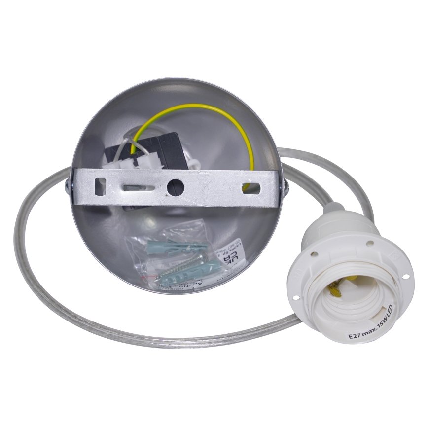 Duolla - Пендел KOBO 1xE27/15W/230V Ø 45 см антрацит/сив/бял