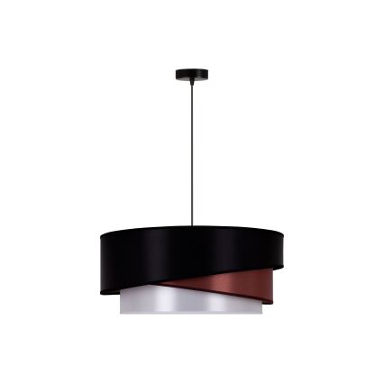 Duolla - Пендел KOBO 1xE27/15W/230V Ø 45 см черен/бордо/сребрист