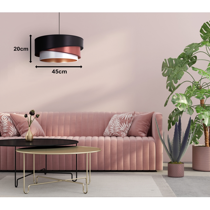 Duolla - Пендел KOBO 1xE27/15W/230V Ø 45 см черен/бордо/сребрист