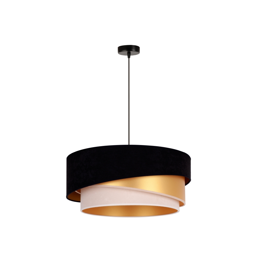 Duolla - Пендел KOBO 1xE27/15W/230V Ø 45 см черен/златист/кремав