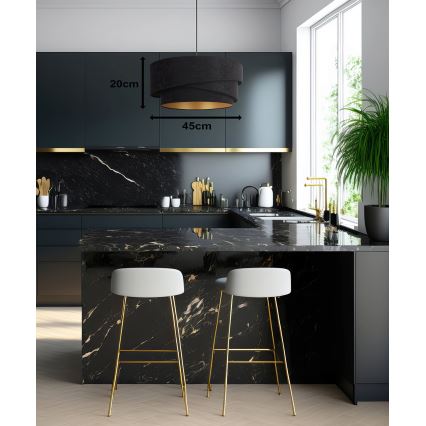 Duolla - Пендел KOBO 1xE27/15W/230V Ø 45 см черен/златист