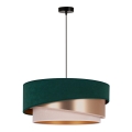Duolla - Пендел KOBO 1xE27/15W/230V Ø 45 см зелен/розовозлатист/кремав