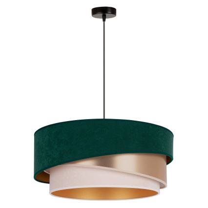 Duolla - Пендел KOBO 1xE27/15W/230V Ø 45 см зелен/розовозлатист/кремав
