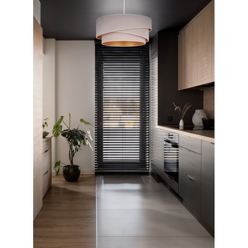 Duolla - Пендел KOBO 1xE27/15W/230V Ø 45 см кремав/златист