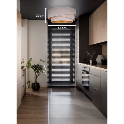 Duolla - Пендел KOBO 1xE27/15W/230V Ø 45 см кремав/златист