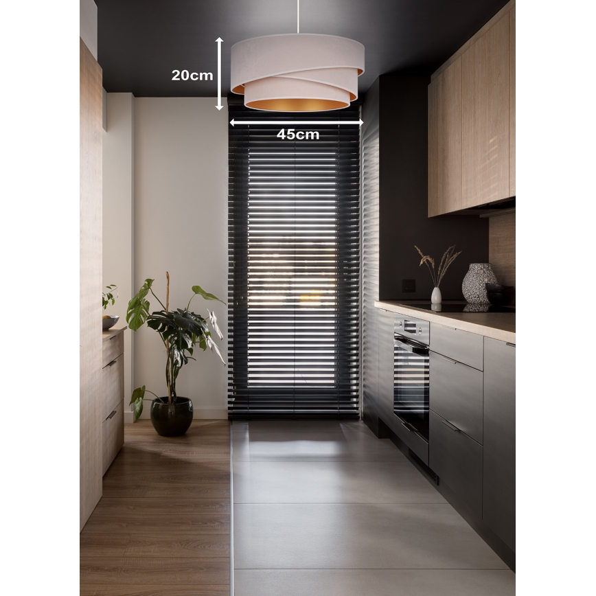 Duolla - Пендел KOBO 1xE27/15W/230V Ø 45 см кремав/златист