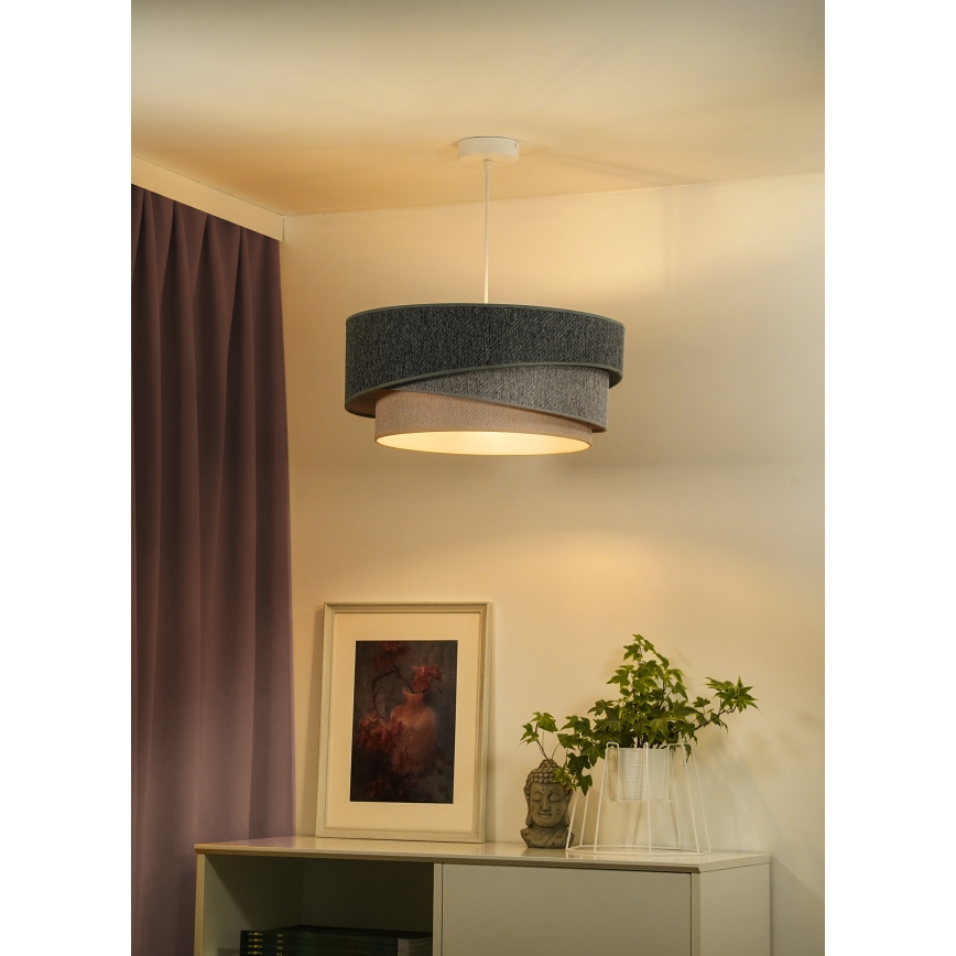 Duolla - Пендел KOBO ECO RECYCLING 1xE27/15W/230V Ø 45 см зелен/сив/кремав