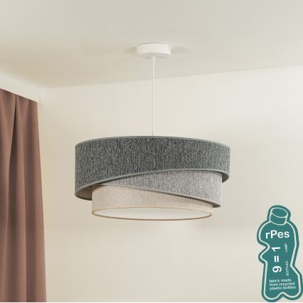 Duolla - Пендел KOBO ECO RECYCLING 1xE27/15W/230V Ø 45 см зелен/сив/кремав